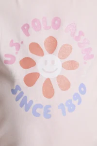 US Polo Assn. Girls' Light PINK Crew Neck T-Shirt - Image 6