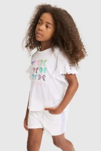 US Polo Assn. Girls' WHITE Crew Neck T-Shirt - Image 3