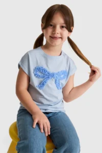 US Polo Assn. Girls' Light BLUE Crew Neck T-Shirt