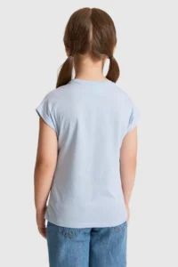 US Polo Assn. Girls' Light BLUE Crew Neck T-Shirt - Image 5