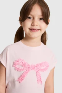 US Polo Assn. Girls' Light PINK Crew Neck T-Shirt - Image 2