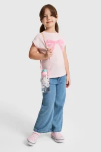 US Polo Assn. Girls' Light PINK Crew Neck T-Shirt - Image 4