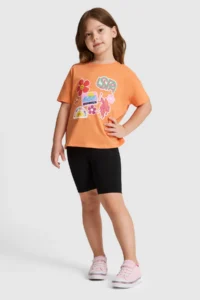 US Polo Assn. Girls' Orange Crew Neck T-Shirt - Image 4