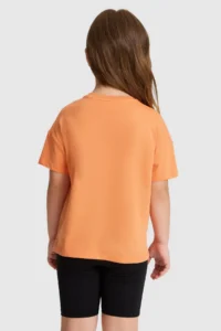 US Polo Assn. Girls' Orange Crew Neck T-Shirt - Image 5