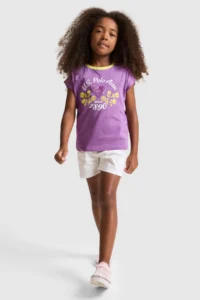 US Polo Assn. Girls' Violet Crew Neck T-Shirt - Image 4