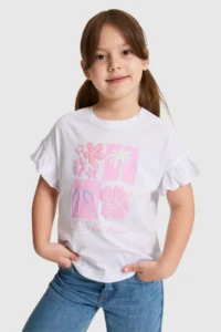 US Polo Assn. Girls' WHITE Crew Neck T-Shirt