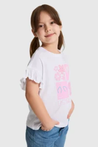 US Polo Assn. Girls' WHITE Crew Neck T-Shirt - Image 3