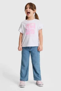 US Polo Assn. Girls' WHITE Crew Neck T-Shirt - Image 4