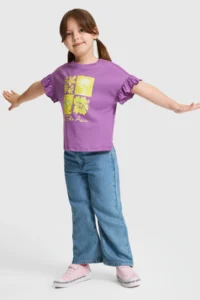 US Polo Assn. Girls' Violet Crew Neck T-Shirt - Image 4