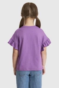 US Polo Assn. Girls' Violet Crew Neck T-Shirt - Image 5