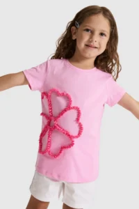 US Polo Assn. Girls' PINK Crew Neck T-Shirt - Image 3