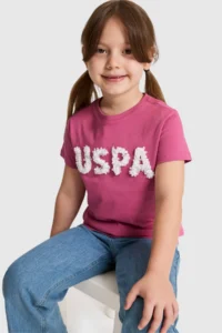 US Polo Assn. Girls' Fuchsia Crew Neck T-Shirt