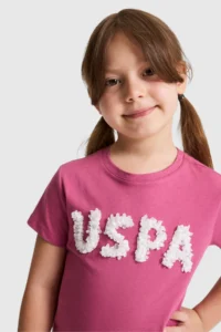US Polo Assn. Girls' Fuchsia Crew Neck T-Shirt - Image 2