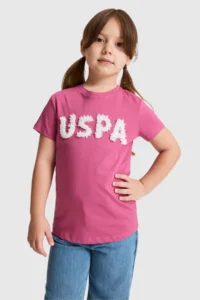 US Polo Assn. Girls' Fuchsia Crew Neck T-Shirt - Image 3