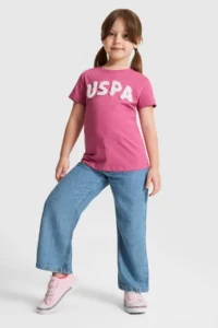 US Polo Assn. Girls' Fuchsia Crew Neck T-Shirt - Image 4