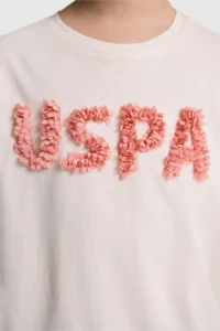 US Polo Assn. Girls' Cream Crew Neck T-Shirt - Image 6