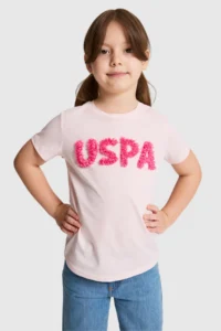 US Polo Assn. Girls' Light PINK Crew Neck T-Shirt - Image 3