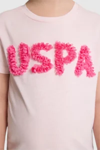 US Polo Assn. Girls' Light PINK Crew Neck T-Shirt - Image 6