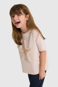 US Polo Assn. Girls' Crew Neck Light PINK T-Shirt - Image 3