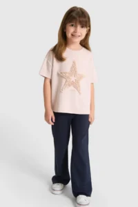 US Polo Assn. Girls' Crew Neck Light PINK T-Shirt - Image 4