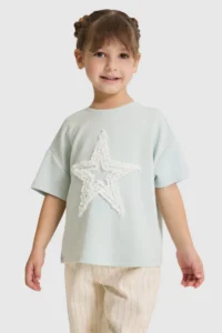 US Polo Assn. Girls' Crew Neck Water Green T-Shirt