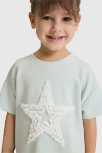 US Polo Assn. Girls' Crew Neck Water Green T-Shirt - Image 3