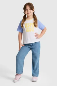US Polo Assn. Girls' WHITE Crew Neck T-Shirt - Image 4