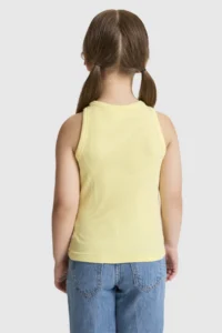US Polo Assn. Girls' Light YELLOW Crew Neck Basic T-Shirt - Image 5