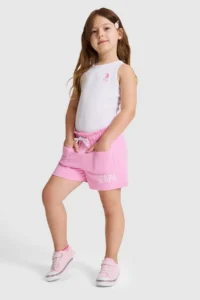 US Polo Assn. Girls' WHITE Crew Neck Basic T-Shirt - Image 4