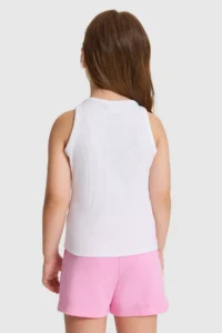 US Polo Assn. Girls' WHITE Crew Neck Basic T-Shirt - Image 5