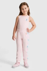 US Polo Assn. Girls' Light PINK Crew Neck Basic T-Shirt - Image 4