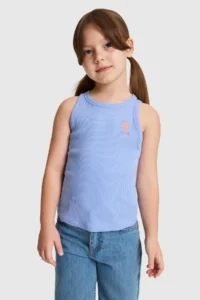 US Polo Assn. Girls' Lavanta Crew Neck Basic T-Shirt