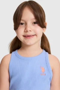 US Polo Assn. Girls' Lavanta Crew Neck Basic T-Shirt - Image 2