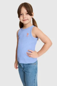 US Polo Assn. Girls' Lavanta Crew Neck Basic T-Shirt - Image 3