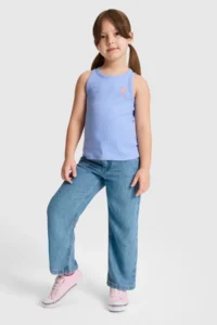 US Polo Assn. Girls' Lavanta Crew Neck Basic T-Shirt - Image 4