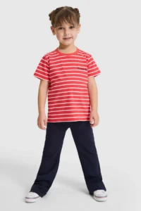 US Polo Assn. Girls' Crew Neck Striped Red T-Shirt - Image 4