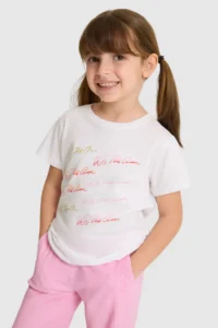US Polo Assn. Girls' Crew Neck WHITE T-Shirt - Image 3