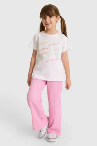 US Polo Assn. Girls' Crew Neck WHITE T-Shirt - Image 4