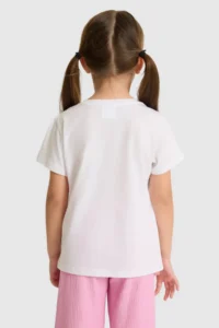 US Polo Assn. Girls' Crew Neck WHITE T-Shirt - Image 5