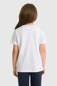 US Polo Assn. Girls' WHITE Fit Crew Neck Basic T-Shirt - Image 5