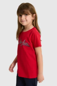 US Polo Assn. Girls' Crew Neck Red T-Shirt - Image 3