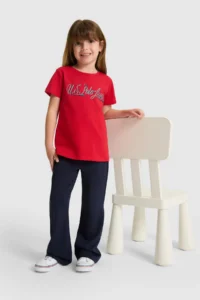 US Polo Assn. Girls' Crew Neck Red T-Shirt - Image 4