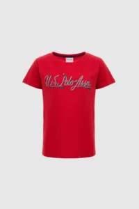 US Polo Assn. Girls' Crew Neck Red T-Shirt - Image 6