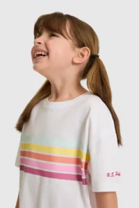 US Polo Assn. Girls' Crew Neck WHITE T-Shirt - Image 2