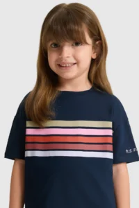 US Polo Assn. Girls' Crew Neck NAVY BLUE T-Shirt - Image 2