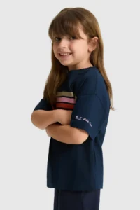US Polo Assn. Girls' Crew Neck NAVY BLUE T-Shirt - Image 3