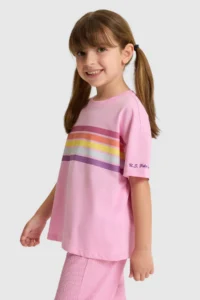 US Polo Assn. Girls' Crew Neck PINK T-Shirt - Image 3