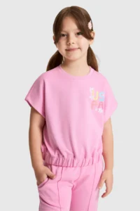 US Polo Assn. Girls' PINK Crew Neck T-Shirt - Image 3