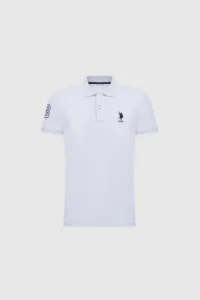 US Polo Assn. Men WHITE slim Fit Polo Shirt Collar Basic T-Shirt - Image 7