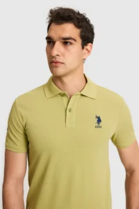 US Polo Assn. Men Lilac slim Fit Polo Shirt Collar Basic T-Shirt - Image 2